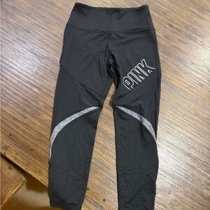 Victoria’s Secret PINK Black Mesh Panel Leggings | Size M